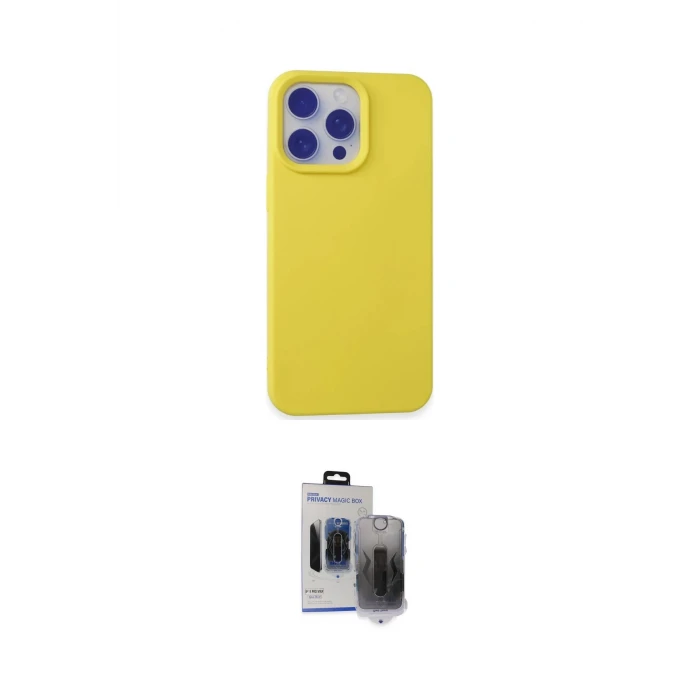 ieg™ iPhone 15 Pro Max Kılıf Ahenk Serisi - Siyah Vanessa Magic Hayalet Cam