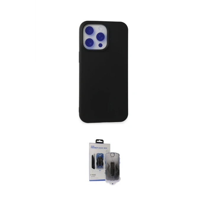 ieg™ iPhone 15 Pro Max Kılıf Ahenk Serisi - Siyah Vanessa Magic Hayalet Cam