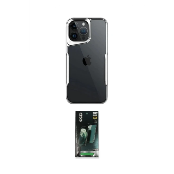 ieg™ iPhone 15 Pro Max Kılıf Akış Çizgi Koleksiyonu - Siyah 360 Mat Full Body Arka Koruyucu