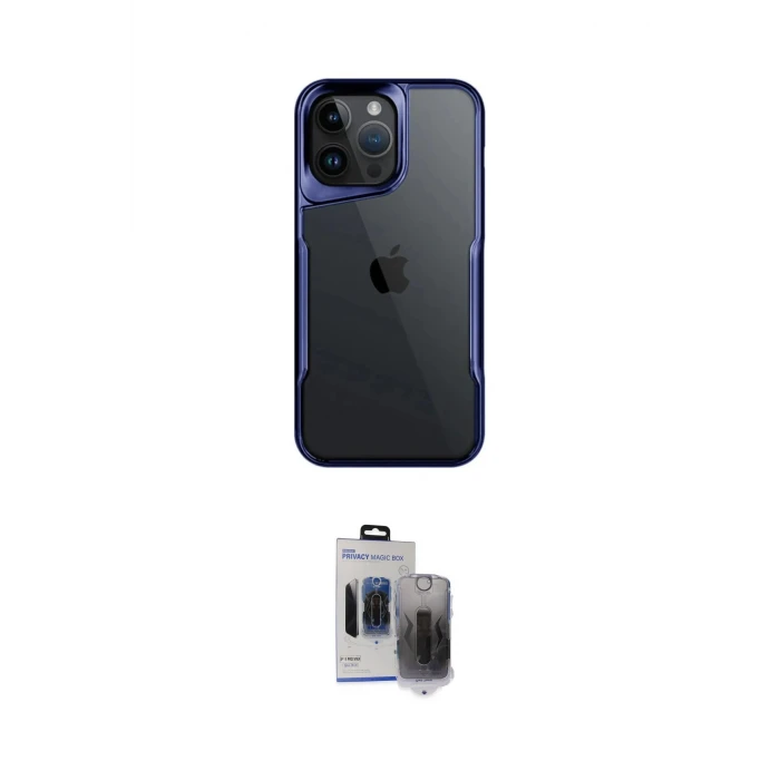 ieg™ iPhone 15 Pro Max Kılıf Akış Çizgi Koleksiyonu - Siyah Vanessa Magic Hayalet Cam