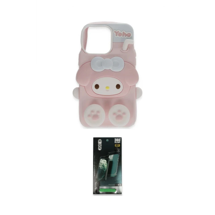 ieg™ iPhone 15 Pro Max Kılıf Akış Yansıma - Şeffaf 360 Full Body Arka Koruyucu