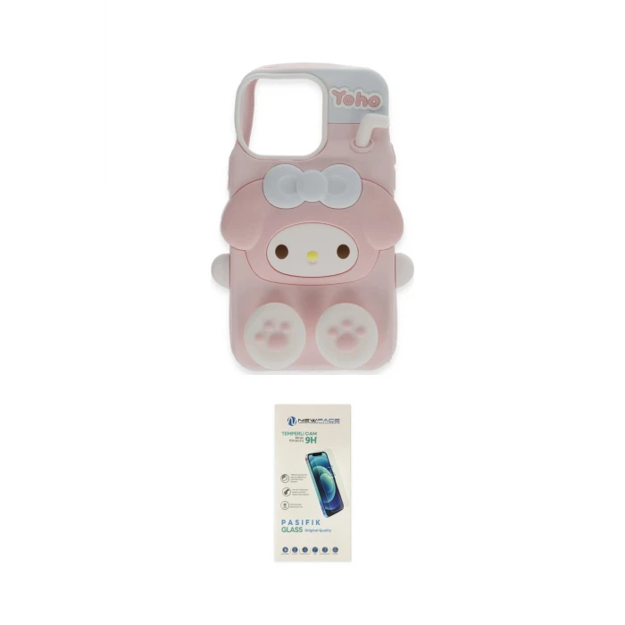 ieg™ iPhone 15 Pro Max Kılıf Akış Yansıma - Şeffaf Pasifik Cam Ekran Koruyucu