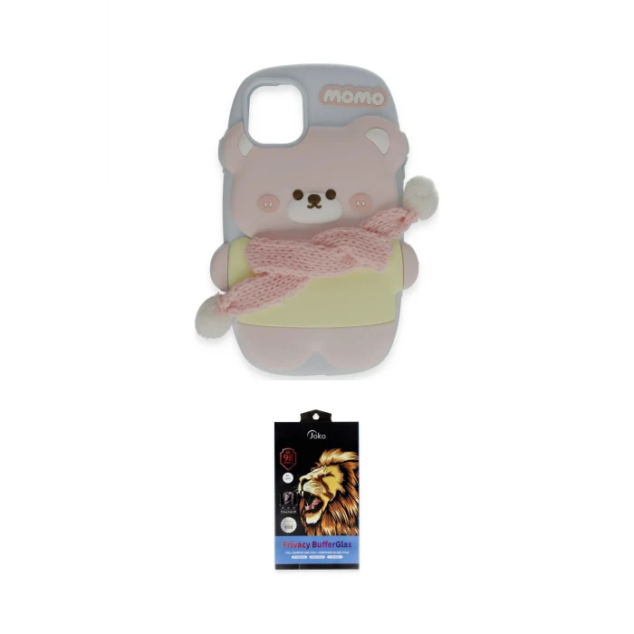 ieg™ iPhone 15 Pro Max Kılıf Akış Yansıma - Siyah Buffer Hayalet Cam Ekran Koruyucu