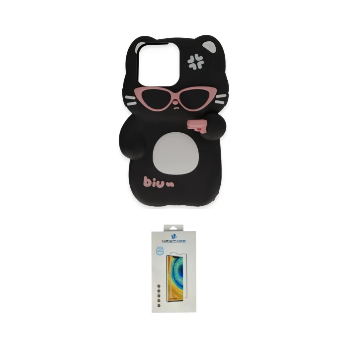 ieg™ iPhone 15 Pro Max Kılıf Akış Yansıma - Siyah Polymer Nano Ekran Koruyucu