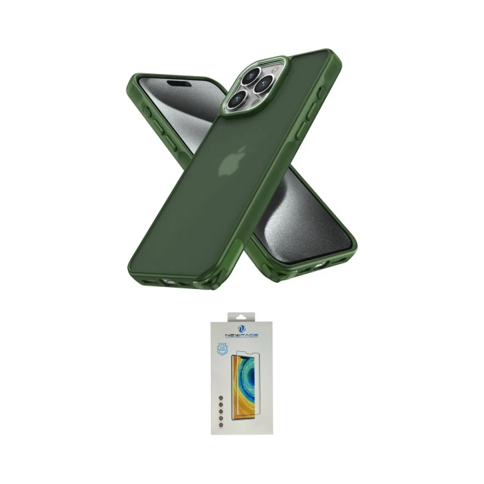 ieg™ iPhone 15 Pro Max Kılıf Atlas Form - Siyah Polymer Nano Ekran Koruyucu