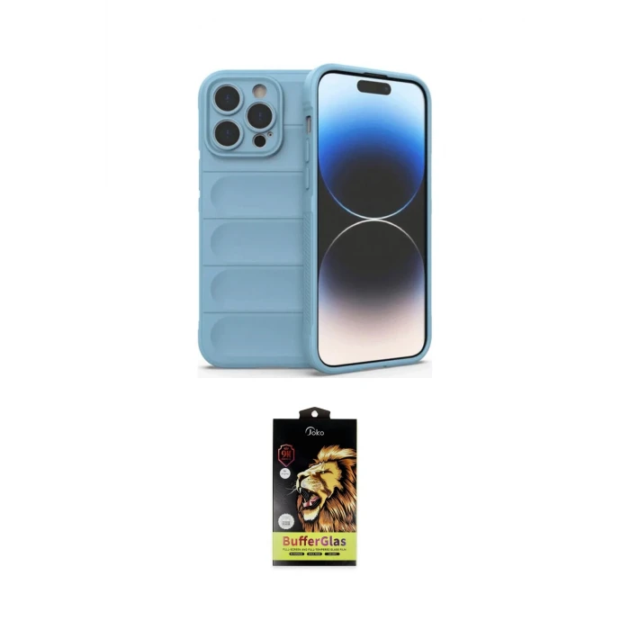 ieg™ iPhone 15 Pro Max Kılıf Atlas Koleksiyonu - Siyah Buffer Cam Ekran Koruyucu