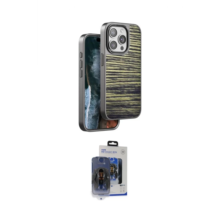 ieg™ iPhone 15 Pro Max Kılıf Atlas Minimal Özel Seri - Siyah Vanessa Magic Cam