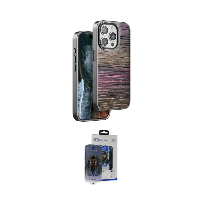 ieg™ iPhone 15 Pro Max Kılıf Atlas Minimal Özel Seri - Siyah Vanessa Magic Cam