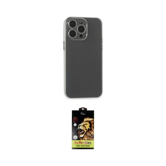 ieg™ iPhone 15 Pro Max Kılıf Atlas Minimal Prime - Siyah Buffer Cam Ekran Koruyucu