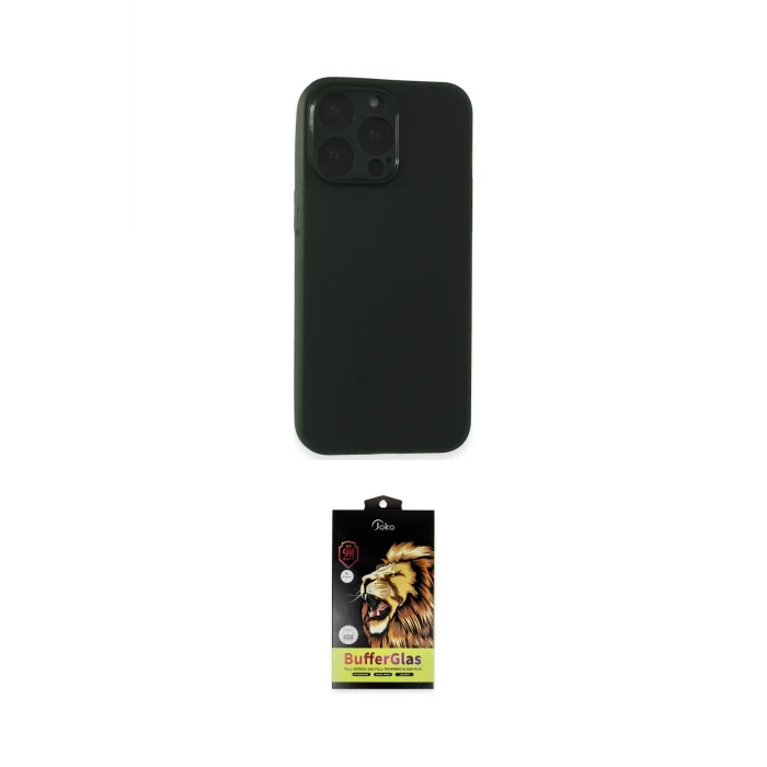 ieg™ iPhone 15 Pro Max Kılıf Atlas Minimal Prime - Siyah Buffer Cam Ekran Koruyucu