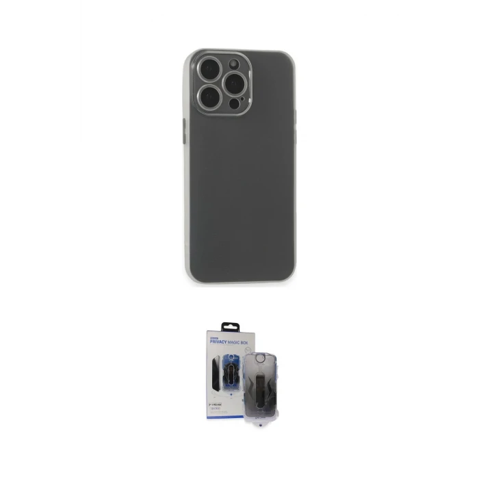 ieg™ iPhone 15 Pro Max Kılıf Atlas Minimal Prime - Siyah Vanessa Magic Hayalet Cam