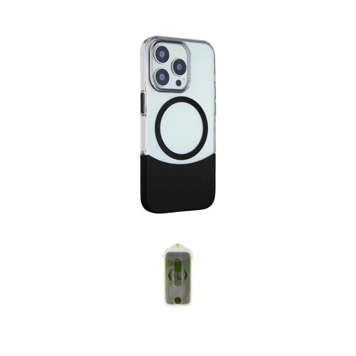 ieg™ iPhone 15 Pro Max Kılıf Çekirdek Asil Özel Seri - Siyah Joko Magic 5D Hayalet Cam