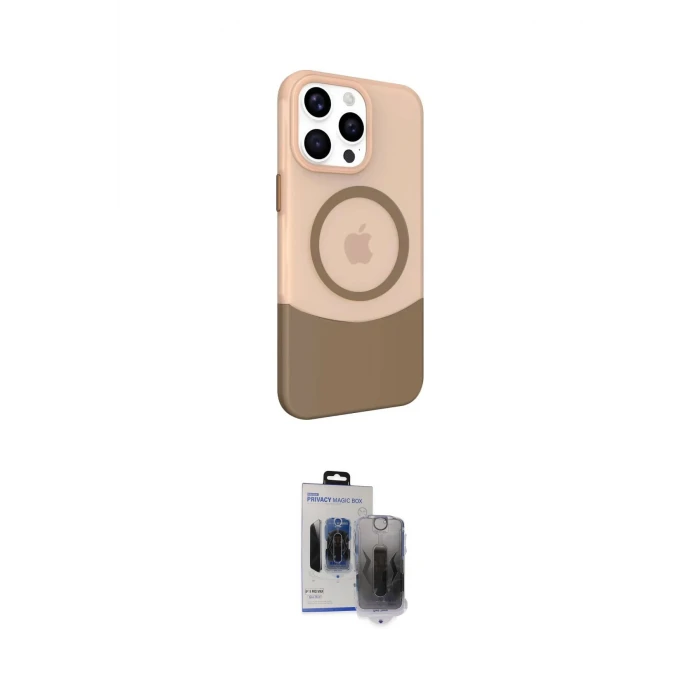 ieg™ iPhone 15 Pro Max Kılıf Çekirdek Asil Özel Seri - Siyah Vanessa Magic Hayalet Cam