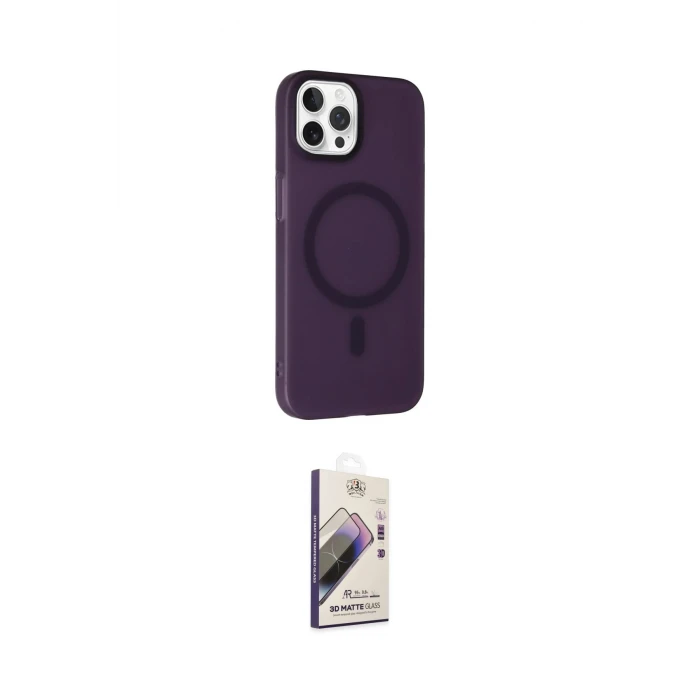 ieg™ iPhone 15 Pro Max Kılıf Çekirdek Modern Prime - Siyah Bilvis 3D Mat Cam Ekran Koruyucu