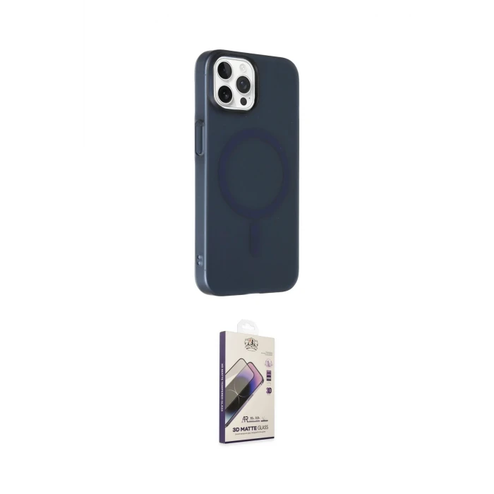 ieg™ iPhone 15 Pro Max Kılıf Çekirdek Modern Prime - Siyah Bilvis 3D Mat Cam Ekran Koruyucu