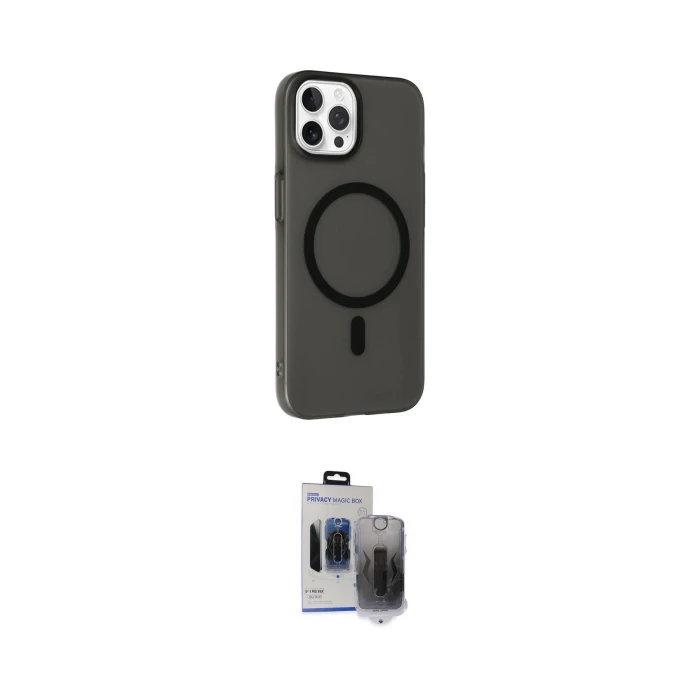 ieg™ iPhone 15 Pro Max Kılıf Çekirdek Modern Prime - Siyah Vanessa Magic Hayalet Cam