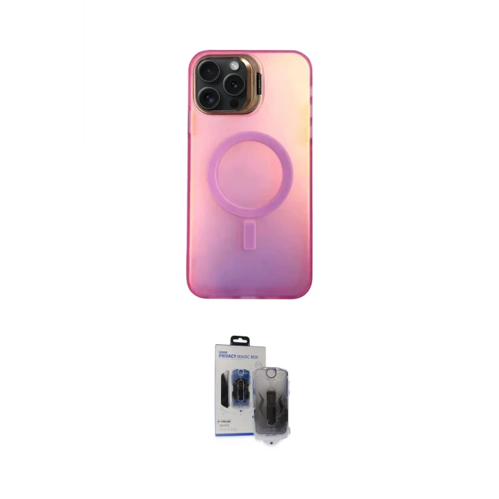 ieg™ iPhone 15 Pro Max Kılıf Doruk Klasik Prime - Siyah Vanessa Magic Hayalet Cam