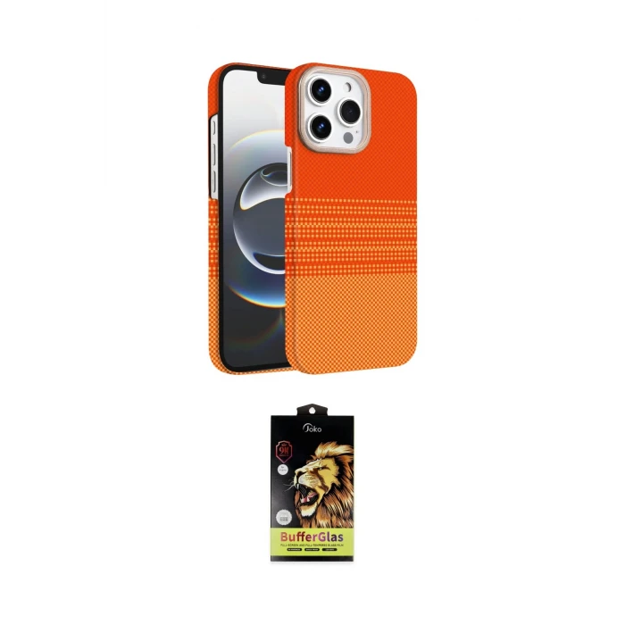 ieg™ iPhone 15 Pro Max Kılıf Doruk Serisi - Siyah Buffer Cam Ekran Koruyucu