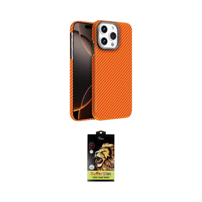 ieg™ iPhone 15 Pro Max Kılıf Doruk Serisi - Siyah Buffer Cam Ekran Koruyucu