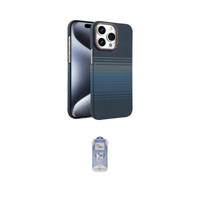 ieg™ iPhone 15 Pro Max Kılıf Doruk Serisi - Siyah Joko Magic 5D Cam