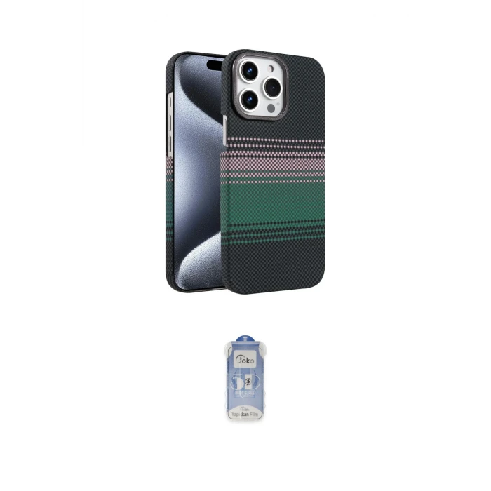 ieg™ iPhone 15 Pro Max Kılıf Doruk Serisi - Siyah Joko Magic 5D Cam