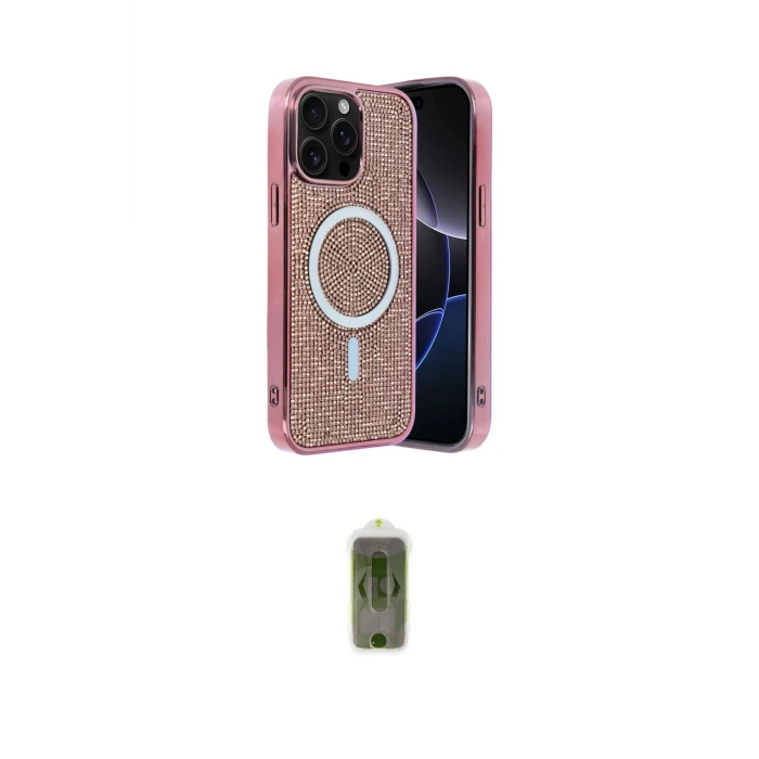 ieg™ iPhone 15 Pro Max Kılıf Eksen Çizgi - Siyah Joko Magic 5D Hayalet Cam