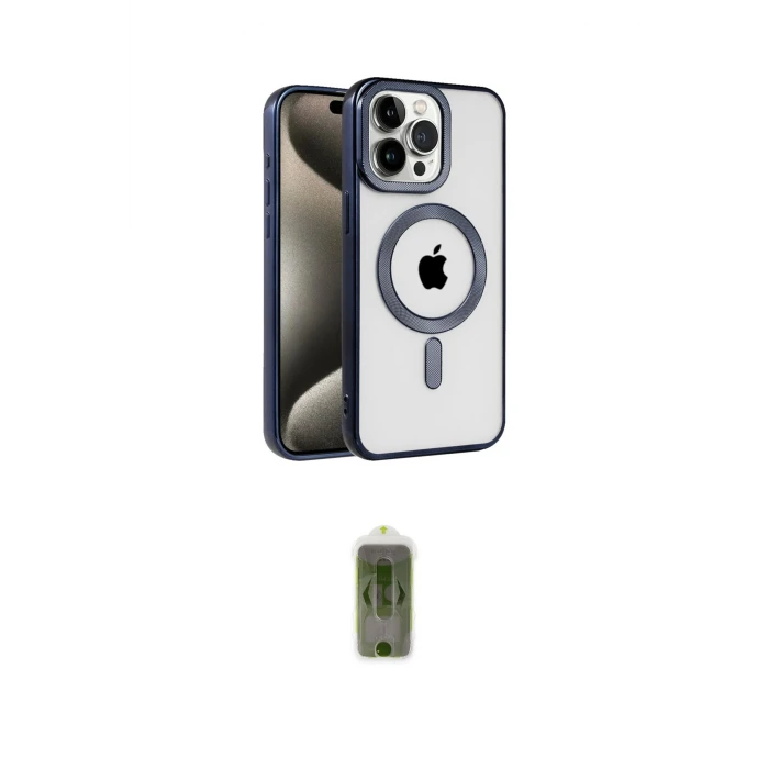 ieg™ iPhone 15 Pro Max Kılıf Eksen Form Koleksiyonu - Siyah Joko Magic 5D Hayalet Cam