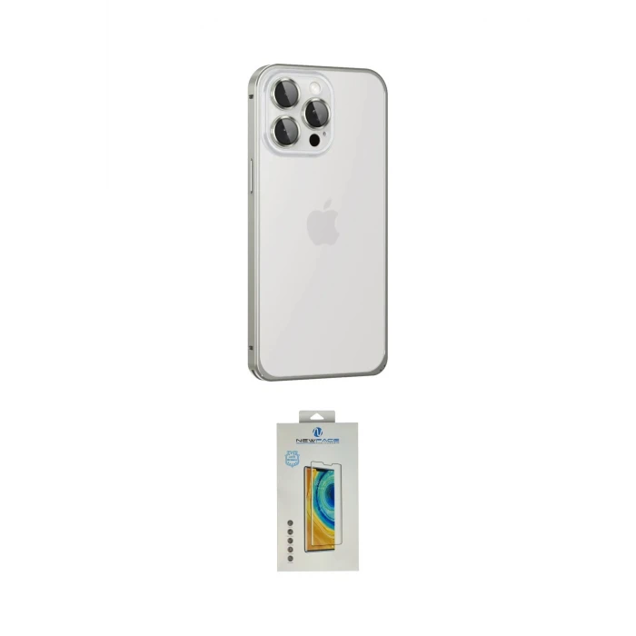 ieg™ iPhone 15 Pro Max Kılıf Eksen Form Serisi - Siyah Polymer Nano Ekran Koruyucu