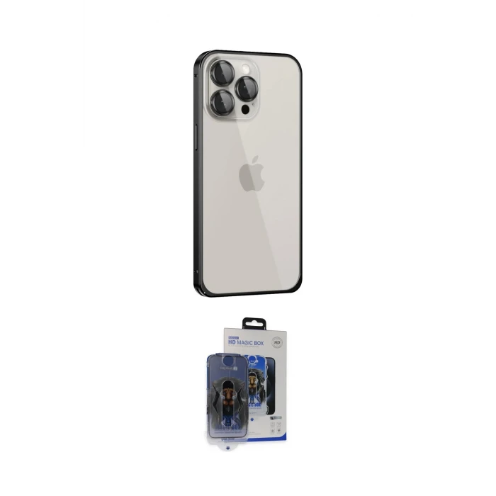 ieg™ iPhone 15 Pro Max Kılıf Eksen Form Serisi - Siyah Vanessa Magic Cam