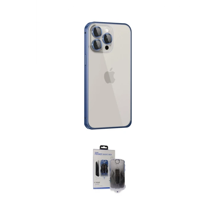 ieg™ iPhone 15 Pro Max Kılıf Eksen Form Serisi - Siyah Vanessa Magic Hayalet Cam