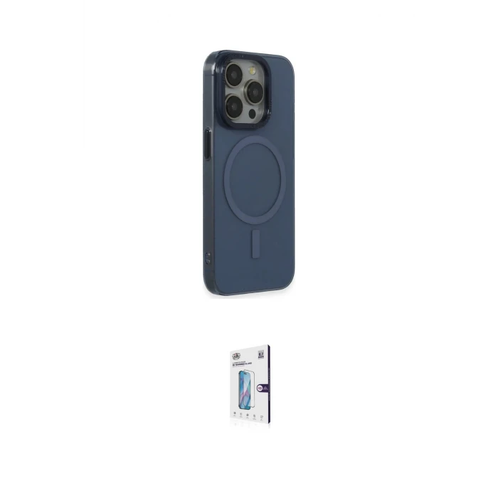 ieg™ iPhone 15 Pro Max Kılıf Eksen Işık Prime - Siyah Bilvis 0.18mm Plus Cam Ekran Koruyucu