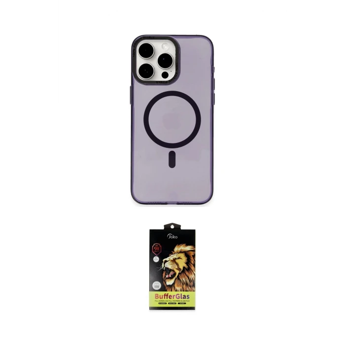 ieg™ iPhone 15 Pro Max Kılıf Eksen Işık Prime - Siyah Buffer Cam Ekran Koruyucu