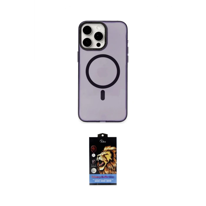 ieg™ iPhone 15 Pro Max Kılıf Eksen Işık Prime - Siyah Buffer Hayalet Cam Ekran Koruyucu