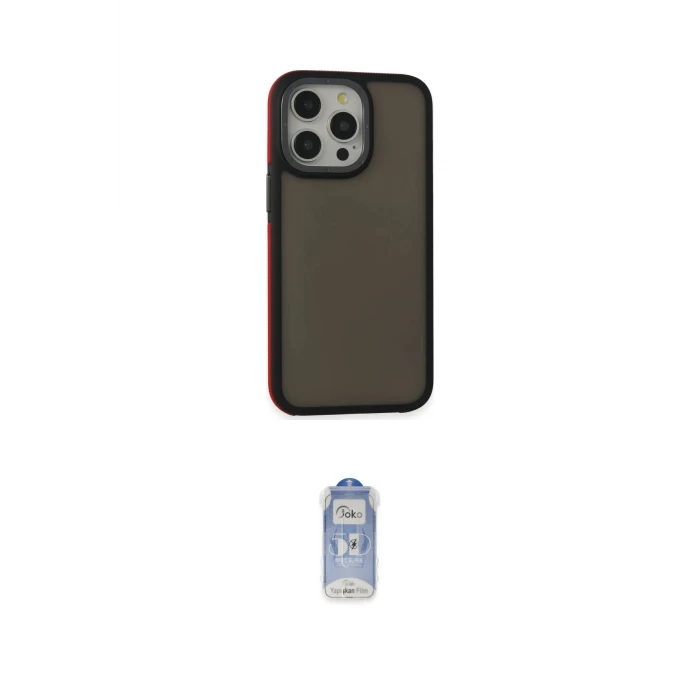 ieg™ iPhone 15 Pro Max Kılıf Eksen Işık - Siyah Joko Magic 5D Cam