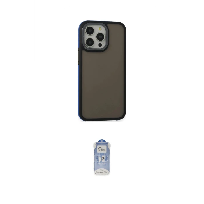 ieg™ iPhone 15 Pro Max Kılıf Eksen Işık - Siyah Joko Magic 5D Cam