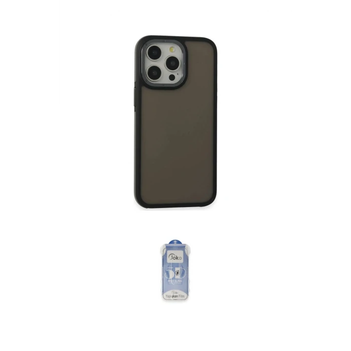 ieg™ iPhone 15 Pro Max Kılıf Eksen Işık - Siyah Joko Magic 5D Cam