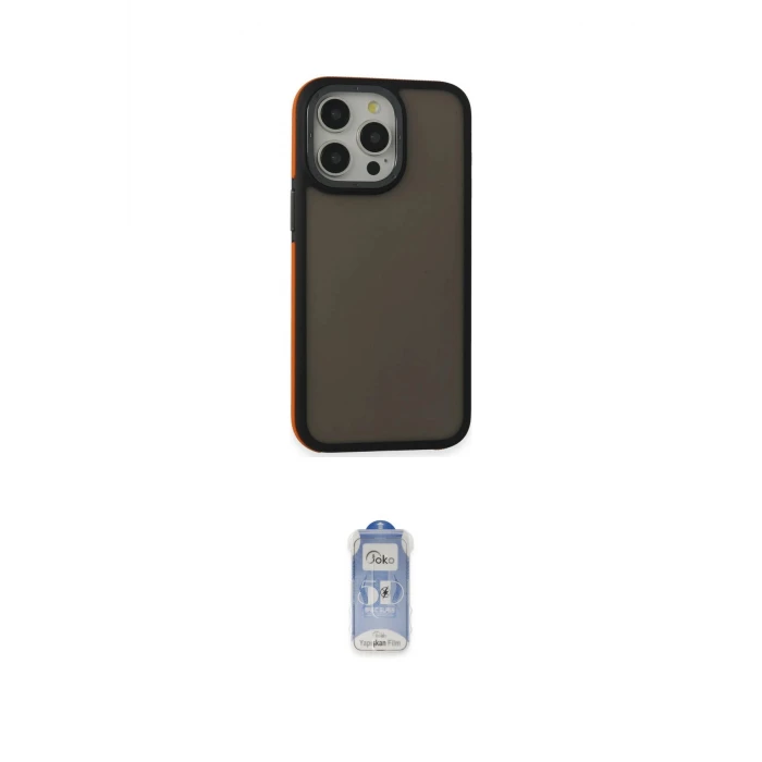 ieg™ iPhone 15 Pro Max Kılıf Eksen Işık - Siyah Joko Magic 5D Cam