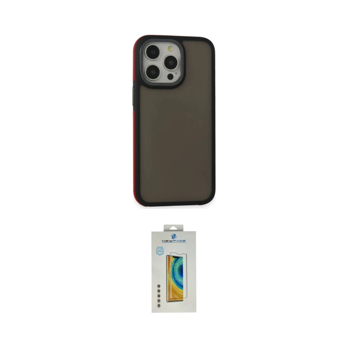 ieg™ iPhone 15 Pro Max Kılıf Eksen Işık - Siyah Polymer Nano Ekran Koruyucu