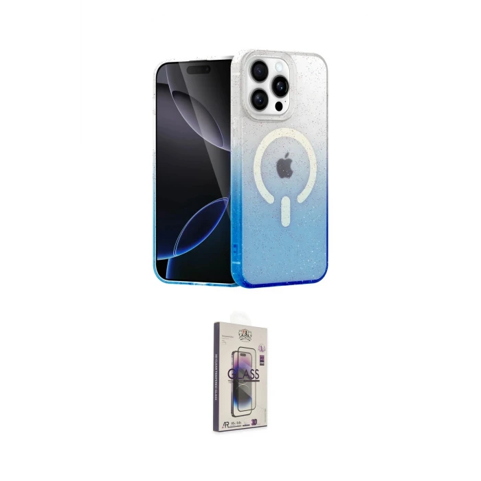 ieg™ iPhone 15 Pro Max Kılıf Eksen Minimal Özel Seri - Siyah Bilvis 3D Cam Ekran Koruyucu