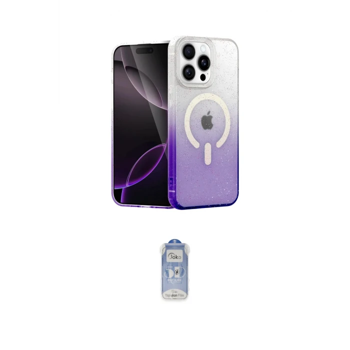 ieg™ iPhone 15 Pro Max Kılıf Eksen Minimal Özel Seri - Siyah Joko Magic 5D Cam