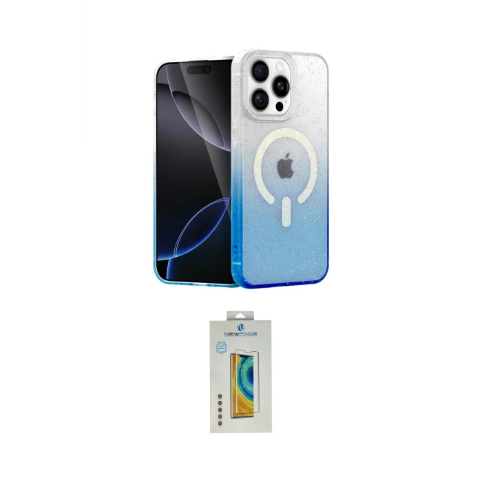 ieg™ iPhone 15 Pro Max Kılıf Eksen Minimal Özel Seri - Siyah Polymer Nano Ekran Koruyucu