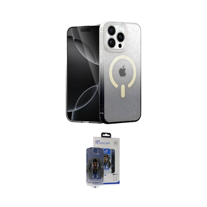 ieg™ iPhone 15 Pro Max Kılıf Eksen Minimal Özel Seri - Siyah Vanessa Magic Cam