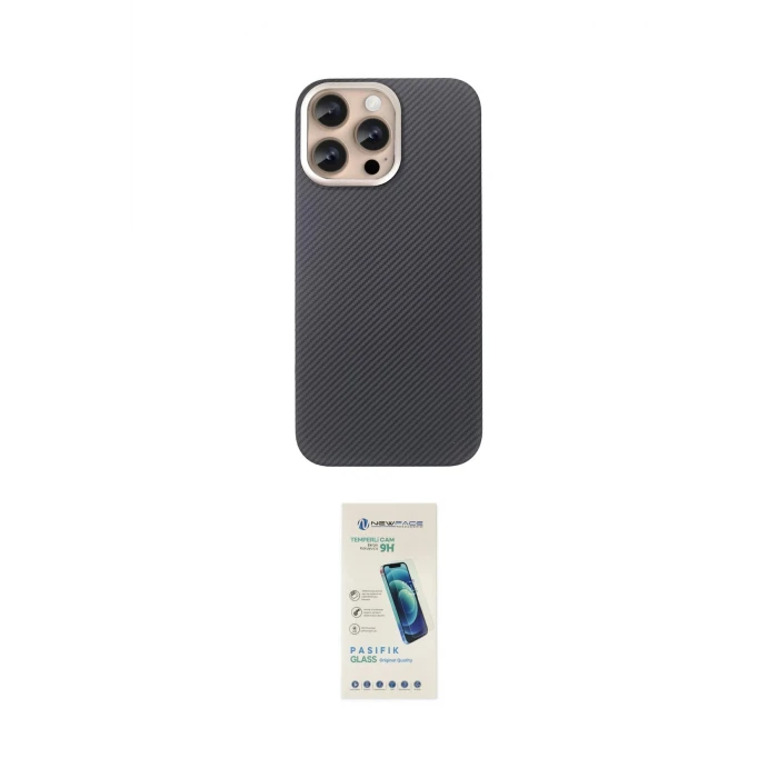 ieg™ iPhone 15 Pro Max Kılıf Eksen Prime - Şeffaf Pasifik Cam Ekran Koruyucu