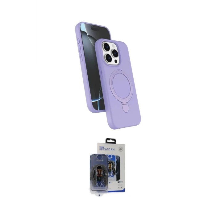 ieg™ iPhone 15 Pro Max Kılıf İz Işık Koleksiyonu - Siyah Vanessa Magic Cam