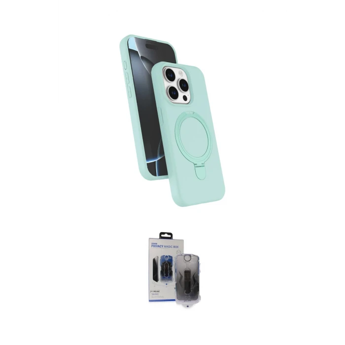 ieg™ iPhone 15 Pro Max Kılıf İz Işık Koleksiyonu - Siyah Vanessa Magic Hayalet Cam