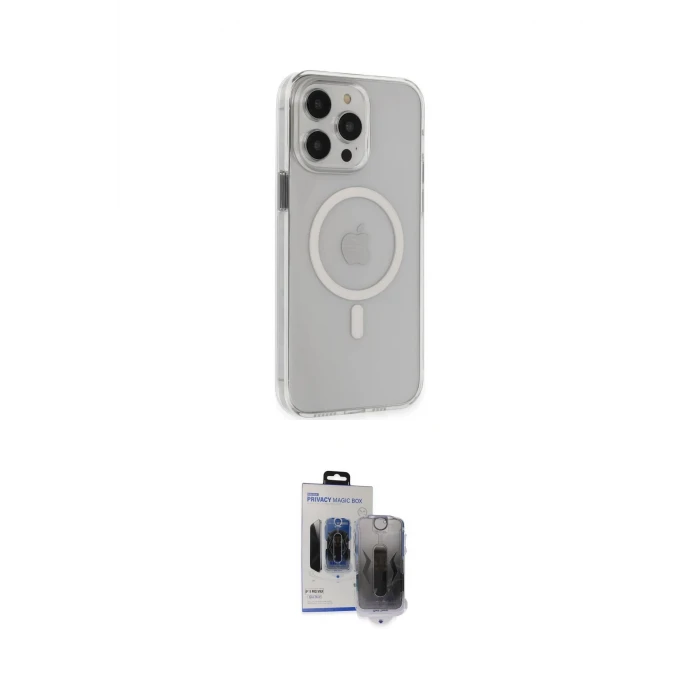 ieg™ iPhone 15 Pro Max Kılıf Kıvılcım Asil Özel Seri - Siyah Vanessa Magic Hayalet Cam