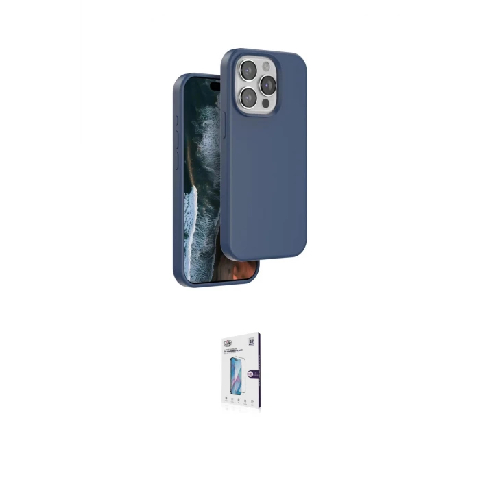 ieg™ iPhone 15 Pro Max Kılıf Kıvılcım Çizgi Serisi - Siyah Bilvis 0.18mm Plus Cam Ekran Koruyucu
