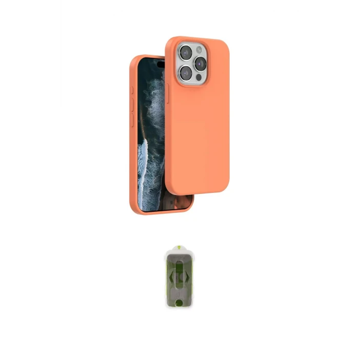 ieg™ iPhone 15 Pro Max Kılıf Kıvılcım Çizgi Serisi - Siyah Joko Magic 5D Hayalet Cam
