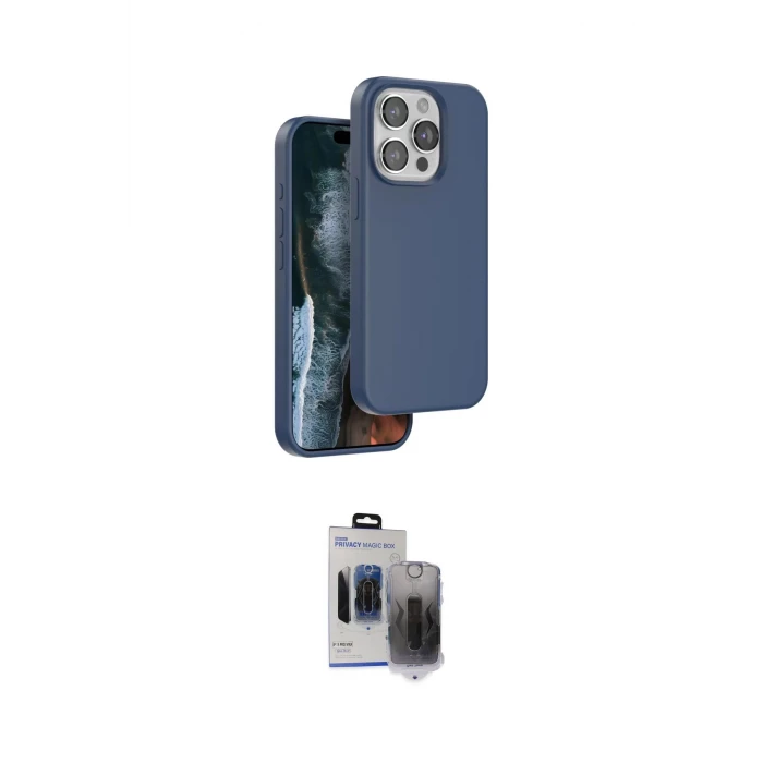 ieg™ iPhone 15 Pro Max Kılıf Kıvılcım Çizgi Serisi - Siyah Vanessa Magic Hayalet Cam