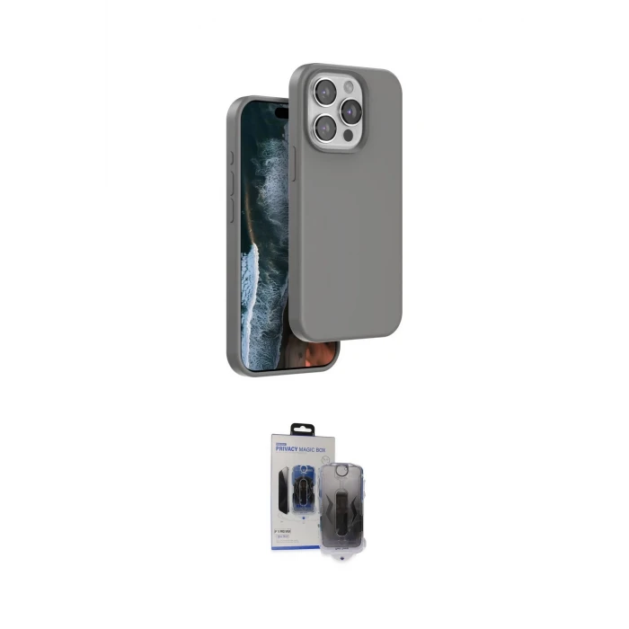 ieg™ iPhone 15 Pro Max Kılıf Kıvılcım Çizgi Serisi - Siyah Vanessa Magic Hayalet Cam